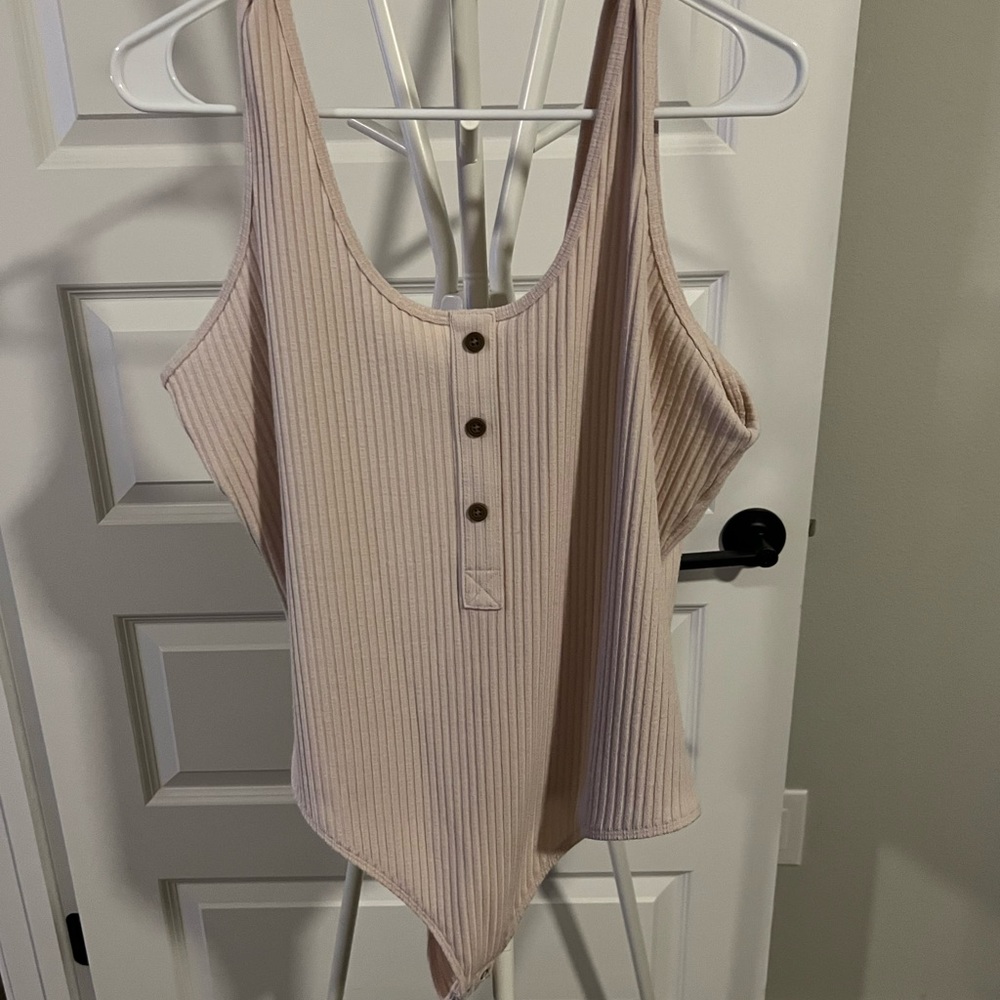 Express Blush ‘Henley’ Tank Bodysuit